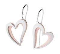 Ernstes Design Ohrringe E560 Herz Edelstahl Ohrhänger Hänger rot vergoldet