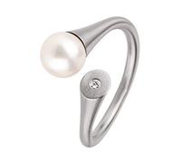 Ernstes Design Ring R122 Perle 7mm Brillant 0,016ct Edelstahl Diamant Zuchtperle