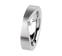 Ernstes Design Ring R302 edvita Edelstahl mattiert Zirkonia 5 mm 48-65