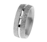Ernstes Design Ring R791 Edelstahl mattiert Brillant 0.02 ct
