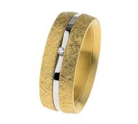 Ernstes Design Ring R791 Edelstahl vergoldet mattiert Brillant 0.02 ct.