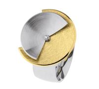 Ernstes Design Ring R793 Edelstahl vergoldet mattiert Brillant 0.02 ct.