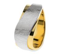 Ernstes Design Ring R797 Edelstahl vergoldet 8 mm