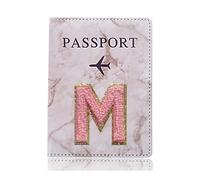 ERQIAO Modische Reisepass-Schutzhülle, Stickerei, Buchstabenmuster, Reisepasshülle, Brieftasche, Geschenk, PU-Leder, Kartenetui, Unisex, A 1476 (M), Einheitsgröße