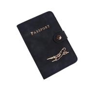 ERQIAO Multifunktionale Reisepasshülle aus PU-Leder, Reisezubehör, Reisezubehör, Reisepassclip, Brieftasche, Reisepasshalter, Tickethalter, weiblich, Schwarz , Einheitsgröße