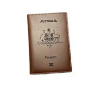 ERQIAO Reisepasshülle aus Leder, personalisierbar, australisches Rindsleder, Reisebrieftasche, Reisezubehör, Reisezubehör, Ohne Namen, Einheitsgröße