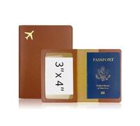 ERQIAO Reisepasshülle aus PU-Leder, verdickte Reisepasshülle, braun, Einheitsgröße