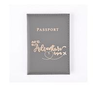 ERQIAO Reisepasshülle für Damen und Herren, Leder, niedlich, Kartenhalter, grau, Einheitsgröße