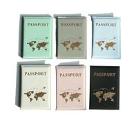 ERQIAO Reisepasshülle Reisepasshülle Weltkarte Organizer Schutzhülle Kartenetui Kreditkartenetui Ausweis Dokument Reisepass Brieftasche, grau, Einheitsgröße