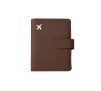 ERQIAO RFID-Reisepasshülle aus PU-Leder für Herren und Damen, Reisepasshülle mit Kreditkartenfach, Brieftaschenschutzhülle, dunkelbraun, Einheitsgröße