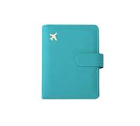 ERQIAO RFID-Reisepasshülle aus PU-Leder für Herren und Damen, Reisepasshülle mit Kreditkartenfach, Brieftaschenschutzhülle, blau, Einheitsgröße