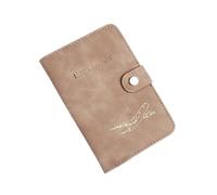 ERQIAO Wasserdichte Reisepasshülle aus PU-Leder, Kreditkartenetui, niedliches Reisepassbuch für Damen/Herren, hellbraun, Einheitsgröße