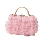 ERRORY Elegante Abendtasche mit 3D-Rosen-Blumenmuster für formelle Veranstaltungen, Damen, Strass, Griff oben, Clutches, Geldbörse, Handtasche mit Kettenriemen, Kettenriemen, Hochzeits-Geldbörse, a