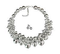 ERRORY Elegantes Halsketten-Set aus Kunstperlen, Schlüsselbeinkette, Perlen, Halskette, Set, verstellbare Länge, Tag zu Nacht, Vielseitigkeit mit Ohrringen, Vintage-Perlen-Halsketten-Set