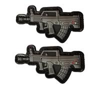 Ersatz für verschiedene Arten von Waffen Patch 3D PVC Gummi Patches Tactical Moral Applique Fastener Hook Emblem Patch 2 Stück (Farbe Y)