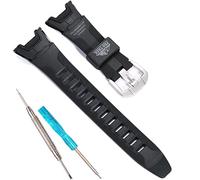 Ersatz-Uhrenarmband aus Kunstharz für Casio PRG-110C PRW-1300 PAW-1300, wasserdicht, Sport-Gummiarmband, Schwarz
