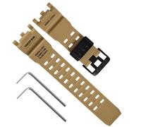 Ersatz-Uhrenarmband aus Naturharz für Casio G-Shock Master of G Mudmaster Twin Sensor GWG-1000 GB GWG-1000, Herren-Uhrenarmband, Schwarz (khaki/schwarze Schnalle)