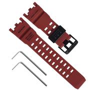 Ersatz-Uhrenarmband aus Naturharz für Casio G-Shock Master of G Mudmaster Twin Sensor GWG-2000 GWG-2040, Herren-Uhrenarmband, Schwarz (rot/schwarze Schnalle)