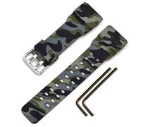 Ersatz-Uhrenarmband aus Naturkautschuk für Casio G-Shock Master of G Mudmaster Twin Sensor Sportuhr GG-1000 / GWG-100 / GSG-100 Serie Uhrenarmband, Camouflage, Armeegrün, Armband