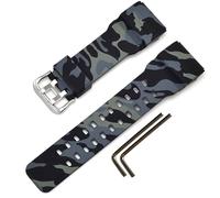 Ersatz-Uhrenarmband aus Naturkautschuk für Casio G-Shock Master of G Mudmaster Twin Sensor Sportuhr GG-1000 / GWG-100 / GSG-100 Serie Uhrenarmband, Schwarz/Camouflage, Armband