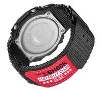 Ersatz-Uhrenarmband für Casio G-Shock GA-100/110/120/135/2100, DW-5600E/5610/5700/8900, 16 mm, Leder mit Klettverschluss, schwarz/schwarz, Small 6.2''-7.4''(160mm-190mm), Armband