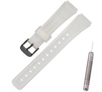 Ersatzarmband Kompatibel mit Casio F-91W F-94 F-105 F-106W A158 A168 Sport PU Uhrenarmband (Translucent black buckle)