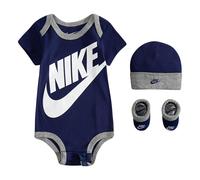 Erstausstattungspaket NIKE SPORTSWEAR "FUTURA LOGO", Mädchen, Gr. 0-6 M (56/68), blau (blau, void), Obermaterial: 60% Baumwolle, 40% Polyester, KOB Set-Artikel Erstausstattungspaket, für Babys (451997