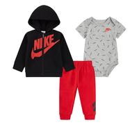 Erstausstattungspaket NIKE SPORTSWEAR "JDI TOSS 3PC FZ PANT SET", Mädchen, Gr. 62 (3), schwarz (schwarz, pink), Sweatware, Obermaterial: 60% Baumwolle, 40% Polyester, KOB Set-Artikel Erstausstattungsp