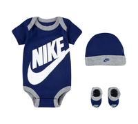 Erstausstattungspaket NIKE SPORTSWEAR "NHN FUTURA LOGO", Mädchen, Gr. 68/80 (6/12), blau (blau void), Jersey, Obermaterial: 60% Baumwolle, 40% Polyester, KOB Set-Artikel Erstausstattungspaket, Set mit