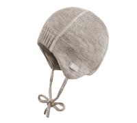 Erstlingsmütze MAXIMO, Jungen, Gr. 41, braun (hellbraunmeliert), Strick, Wolle, unifarben, Mützen, wärmend, atmungsaktiv, zum Binden (11128718-41) hellbraunmeliert