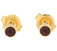 Erstohrstecker Chirurgenstahl vergoldet 4mm Sterile Ohrstecker Zarge mit Stein in dunkelrot