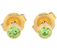 Erstohrstecker Chirurgenstahl vergoldet 4mm Sterile Ohrstecker Zarge mit Stein in grün