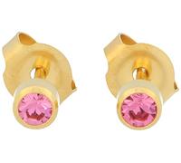 Erstohrstecker Chirurgenstahl vergoldet 4mm Sterile Ohrstecker Zarge mit Stein in pink