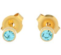 Erstohrstecker Chirurgenstahl vergoldet 4mm Sterile Ohrstecker Zarge mit Stein in türkis