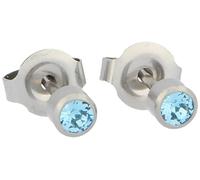 Erstohrstecker Chirurgenstahl/vergoldet Sterile Ohrstecker/Ohrringe 4mm mit Stein (hellblau)