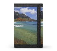 ERSTSNCK Kauai Hawaii Seashore Travel Wallet Sleek ID Card Holder Slim Security Three Fold Purse for Men And Women