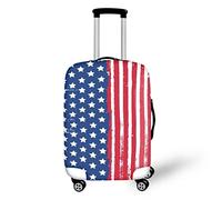 ERTYBD Kofferüberzug mit Pferdemotiv, schwere Flecken, waschbar, Gepäckabdeckung, Schutz, personalisierbar, Pferde, Sterne, Streifen, Blau, Rot, 1, L