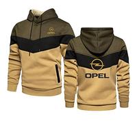 ERWAAD Herren Pullover Sweatshirt Mit Kapuze Für Opel Logo Druck Bequeme Kontrastfarbige Pullover Kapuzenpullover Pullover Leichtgewichtige Kordelzug Tops Mit Taschen-White||M