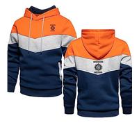 ERWAAD Langarm-Kapuzenpullover Für Männer Für Supernatural Print Mode Sportliche Hoodies Workout Sweatshirt Mit Knopfleiste Leichter Kapuzenpulli in Kontrastfarbe Mit Kordelzug-White||M