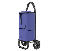 Erweiterbarer Einkaufswagen, Zusammenklappbarer Trolley-Wagen mit 2 Treppensteigerrädern, abnehmbar, 36 l, 50 kg, Blau
