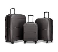 Erweiterbares graues Hartschalen-PP-Gepäck mit 8 Rädern, Reise-/Kabinen-/Urlaubstaschen, Koffer-Set L