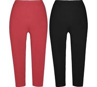 Erwin Müller Single-Jersey Damen-Capri-Leggings im 2er-Pack 40 / 42 rot/schwarz