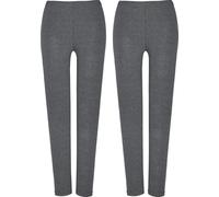 Erwin Müller Single-Jersey Damen-Leggings, lang im 2er-Pack grau 44 / 46