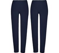 Erwin Müller Damen Leggings, Freizeithose Single-Jersey im 2er-Pack Marine/Marine Größe 44/46 - optimaler Sitz durch die elastische Qualität, mit abgestepptem Gummiband
