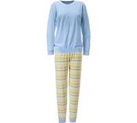 Erwin Müller Frottee Damen-Schlafanzug blau/gelb 38
