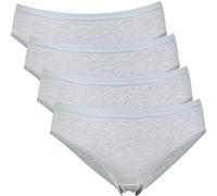 Erwin Müller Single-Jersey Damen-Slip im 4er-Pack 42 hellgrau-meliert