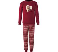 Erwin Müller Frottee Kinder-Schlafanzug 122 / 128 weinrot