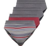 Erwin Müller Single-Jersey Herren-Slip im 4er-Pack grau/rot 5