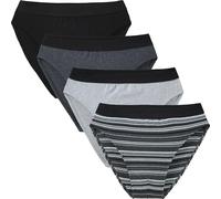 Erwin Müller Single-Jersey Herren-Slip im 4er-Pack schwarz/grau 9