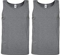 Erwin Müller Herren Unterhemd, T-Shirt Single-Jersey 2er-Pack grau meliert Größe 6 - weich, dehnbar, formtreu